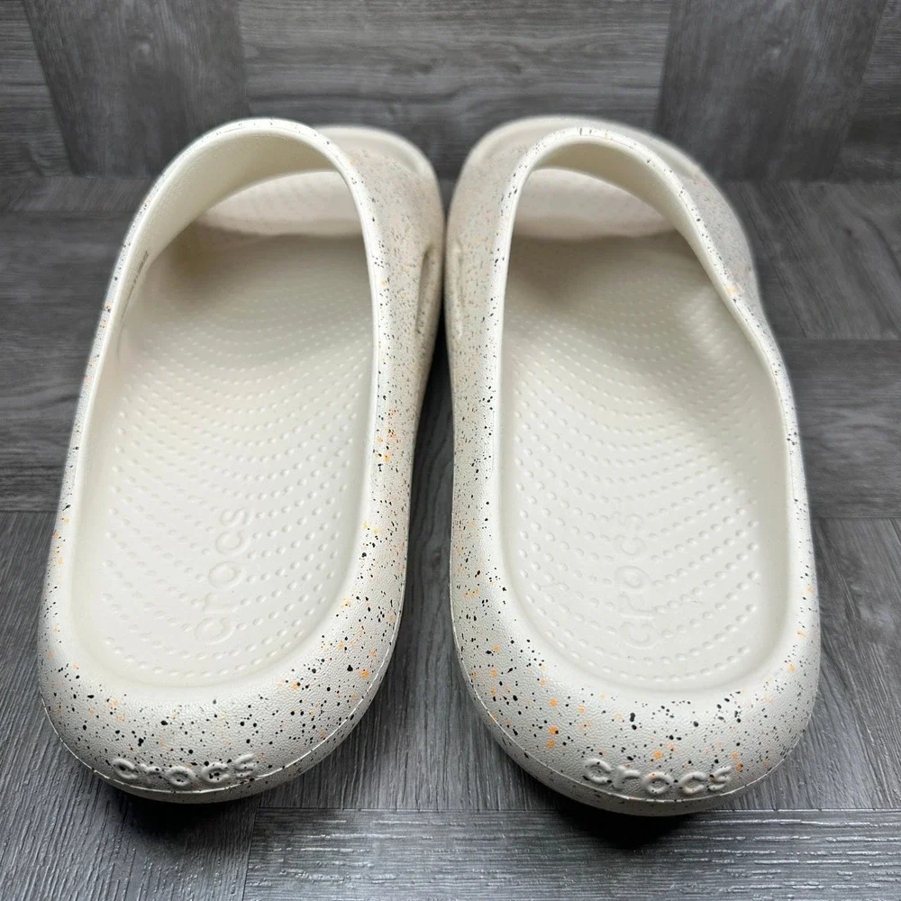CROCS Speckled White Slide Sandals